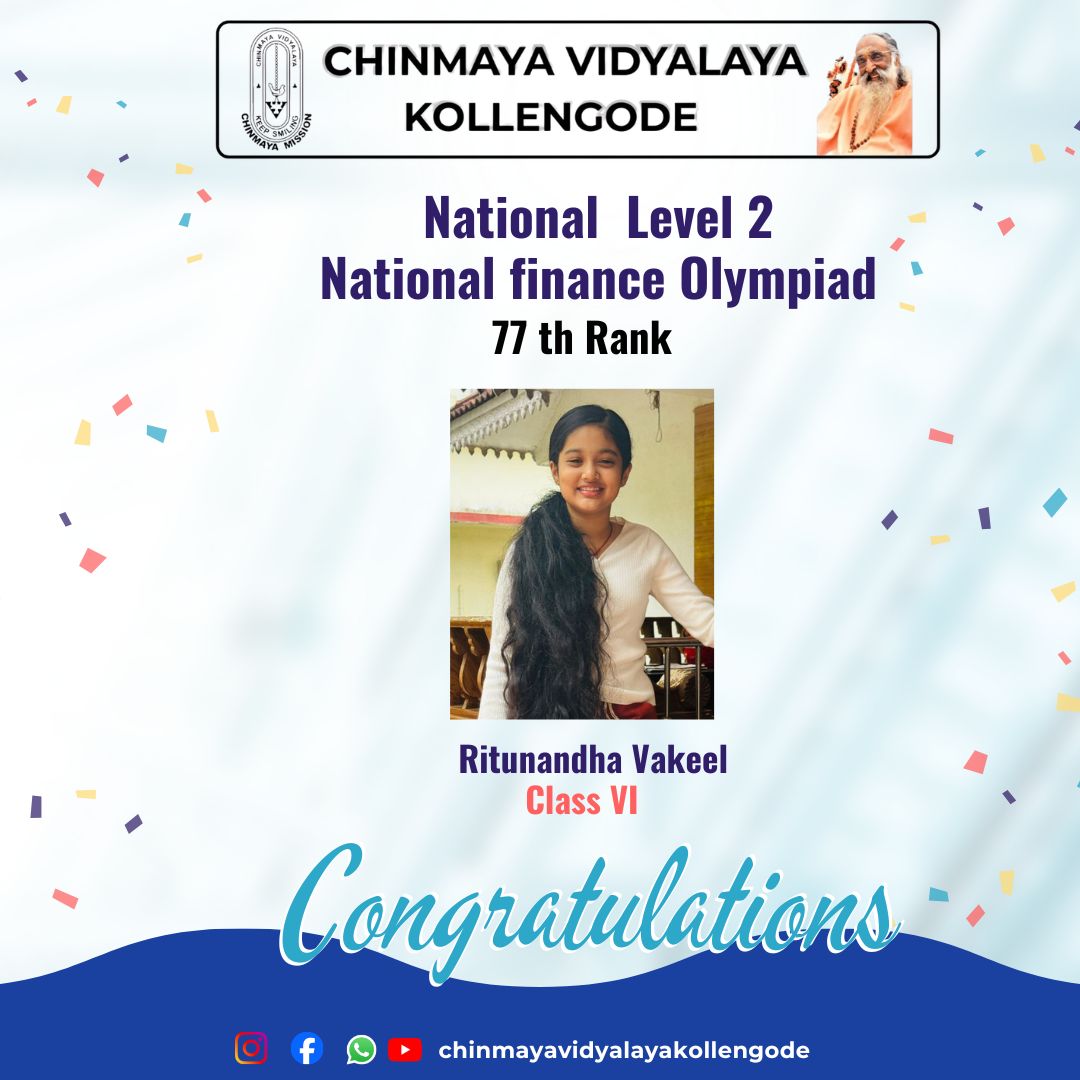 National Finance Olympiad – National Level Rank Achievement