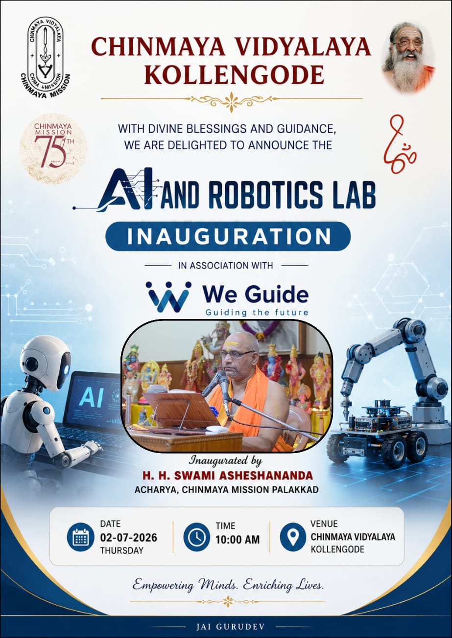 AI & Robotics Lab Inauguration at Chinmaya Vidyalaya Kollengode